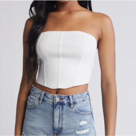 * New ~ L.A. HEARTS ~ Bridgette Corset Sweater Tube Top Size L - Picture 1 of 10